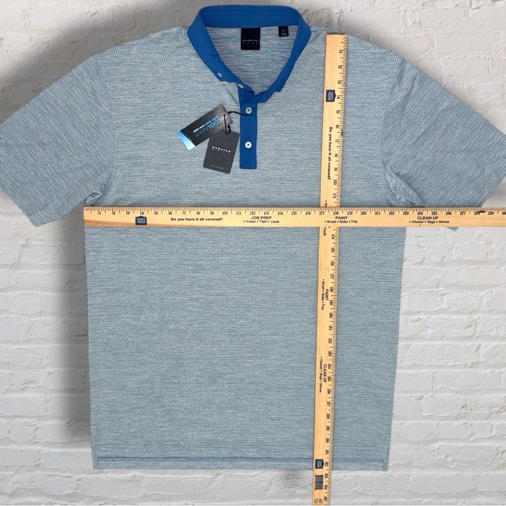 Dunning Golf Polo Shirt Men’s XL Seaport Blue White Coolmax Performance NEW - Picture 10 of 10
